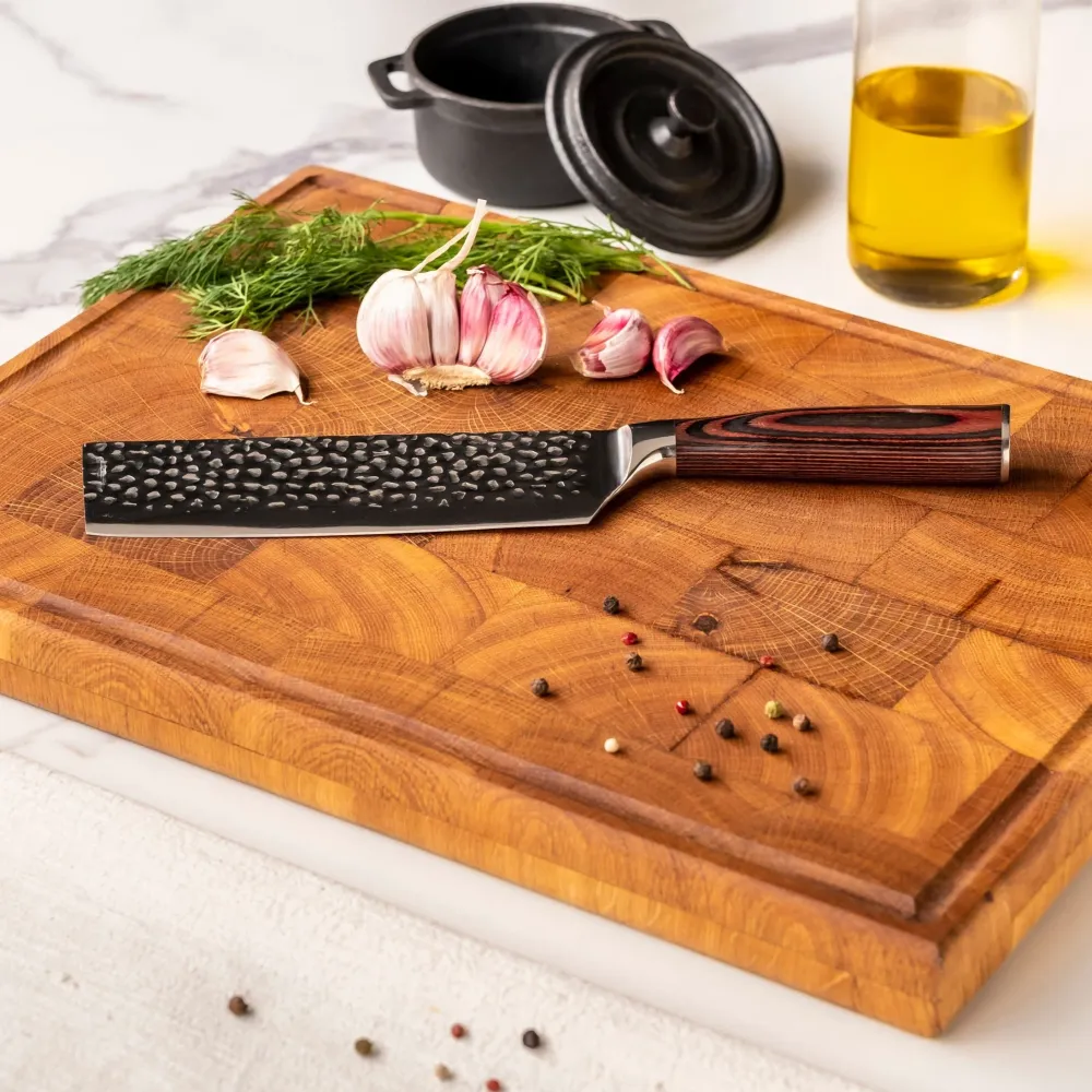 Nakiri en acier inoxydable martelé 18 cm Shinrai Knives