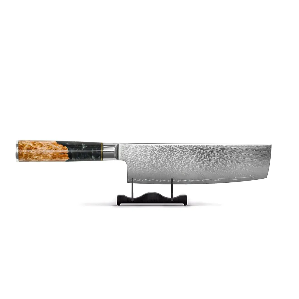 Shinrai Japon - Couteau Epoxy Onyx Damas Nakiri 18 cm Shinrai Knives