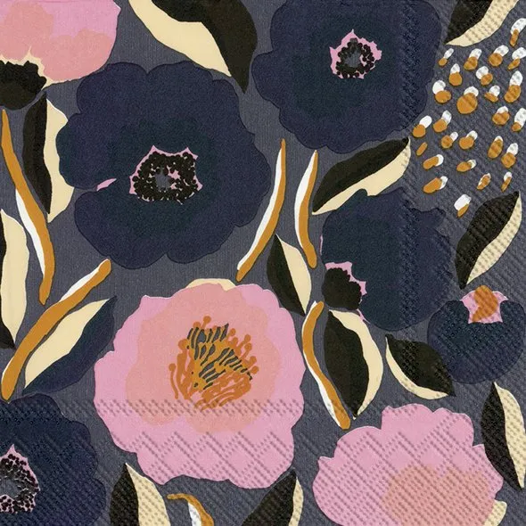 Marimekko Déjeuner serviettes - ROSARIUM Rose bleue Carsim