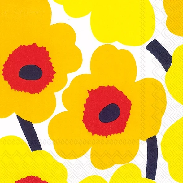 Marimekko Déjeuner serviettes - UNIKKO Jaune foncé Carsim