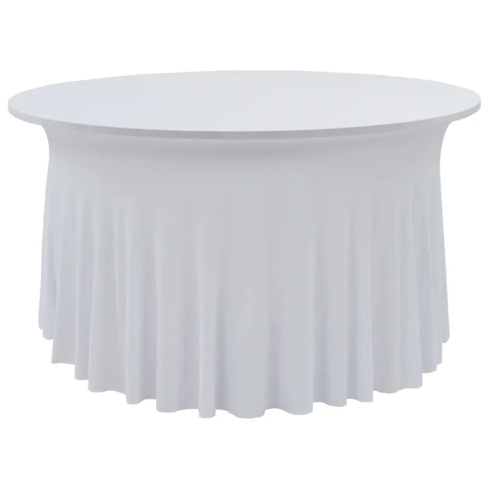 Nappes élastiques de table avec jupon 2 pièces 150x74 cm Blanc DEC022461