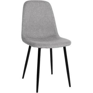 chaise salle à manger - Tissu & Métal - Gris manifeste - Napier - Lavable en Machine