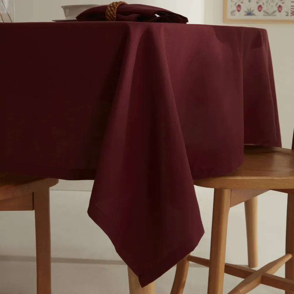 Chemins de Table Karaca Home Belle Nappe Antitache Bordeaux