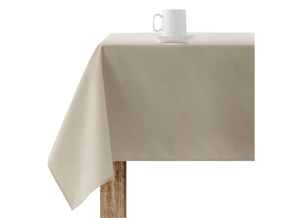 Chemins de Table Nappe enduite anti-taches lisse lin 101 - 140x140 cm