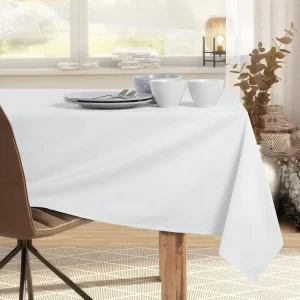 Chemins de Table Nappe de Table Naturel blanc lisse classic 140x200 DecoKing