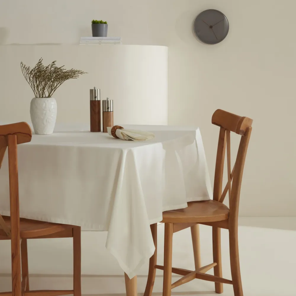 Coton Égyptien Karaca Home Belle Nappe Antitache Écru 140x200 cm