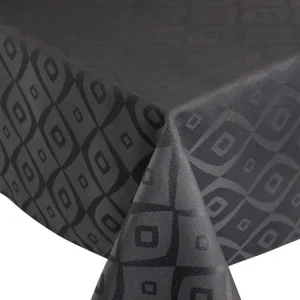 Nappe carrée 150x150 cm Jacquard 100% tissu synthétique BRUNCH anthracite