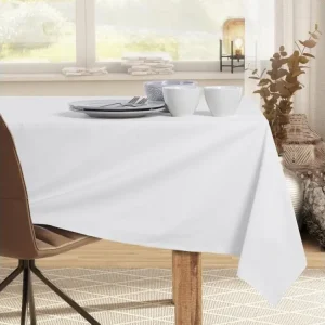 Nappe de Table Naturel blanc lisse classic 150x300 DecoKing