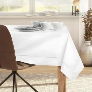 Nappe de Table Pure blanc lisse sobre 110x200 DecoKing