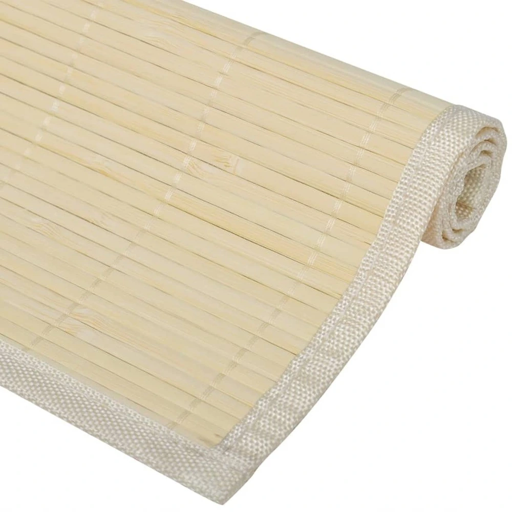 6 Napperons en bambou 30 x 45 cm Nature en Coton Épais | Lavable
