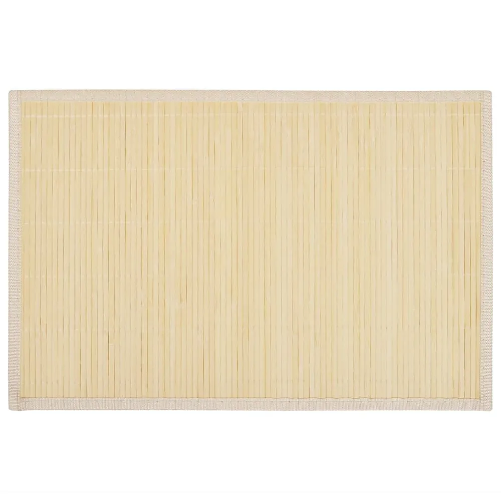 6 Napperons en bambou 30 x 45 cm Nature en Coton Épais | Lavable