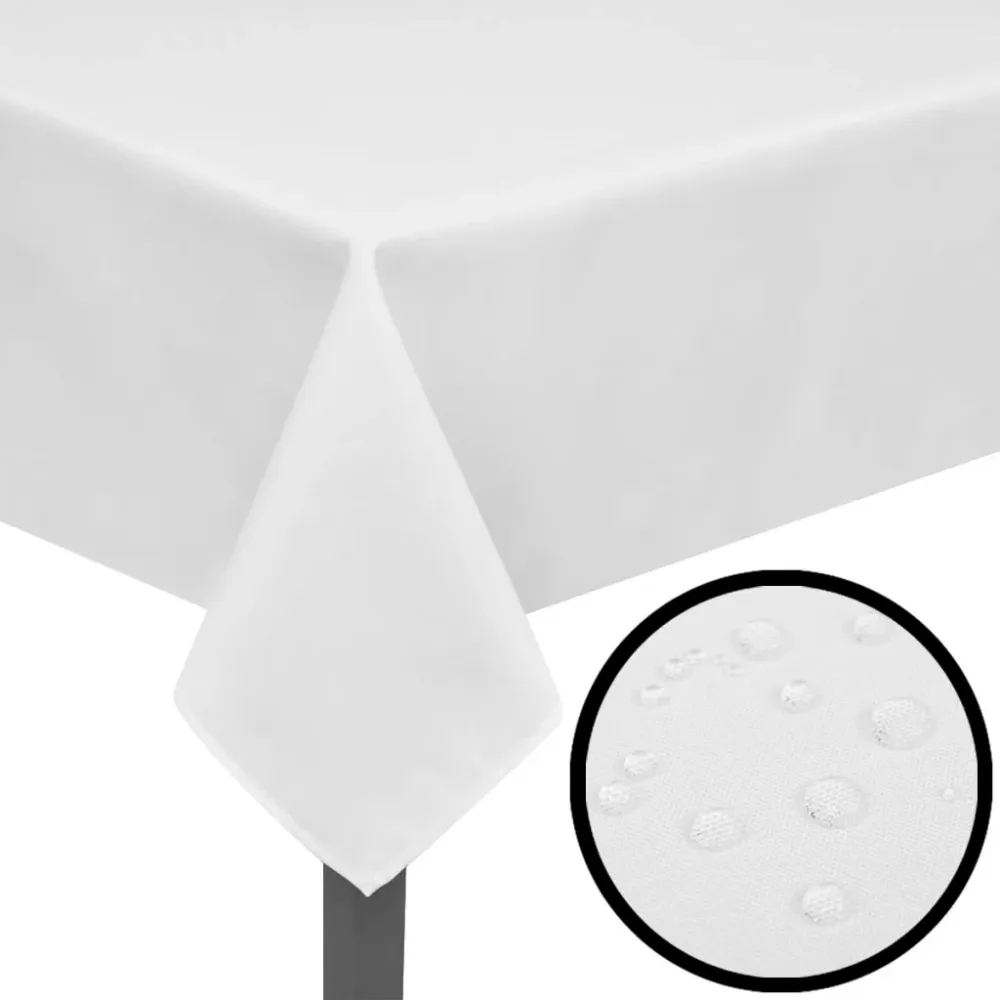 5 Nappes de table Blanc 220 x 130 cm DEC022303 | Certifié Oeko-Tex