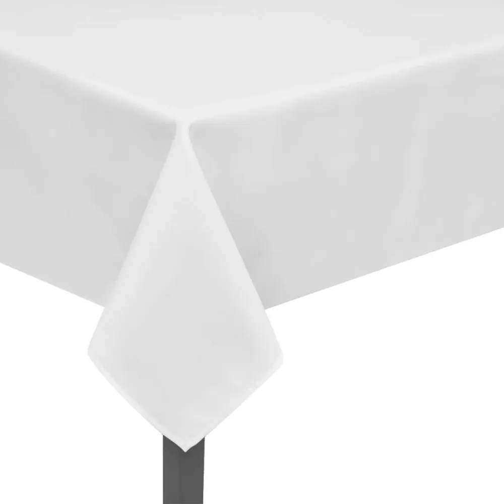 5 Nappes de table Blanc 250 x 130 cm DEC022304 avec 12 Serviettes
