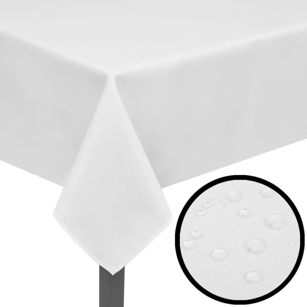 Nappes de table 5 pcs Blanc 130x130 cm avec Bordure Brodée