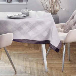 Tablier de Cuisinier Nappe de table MILLUZA couleur crémeux métallisé motif traditionnel 140x280 ameliahome