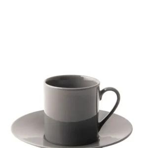 Omada Maxim Espresso Cup & Saucer 4 Piece - Dark Grey