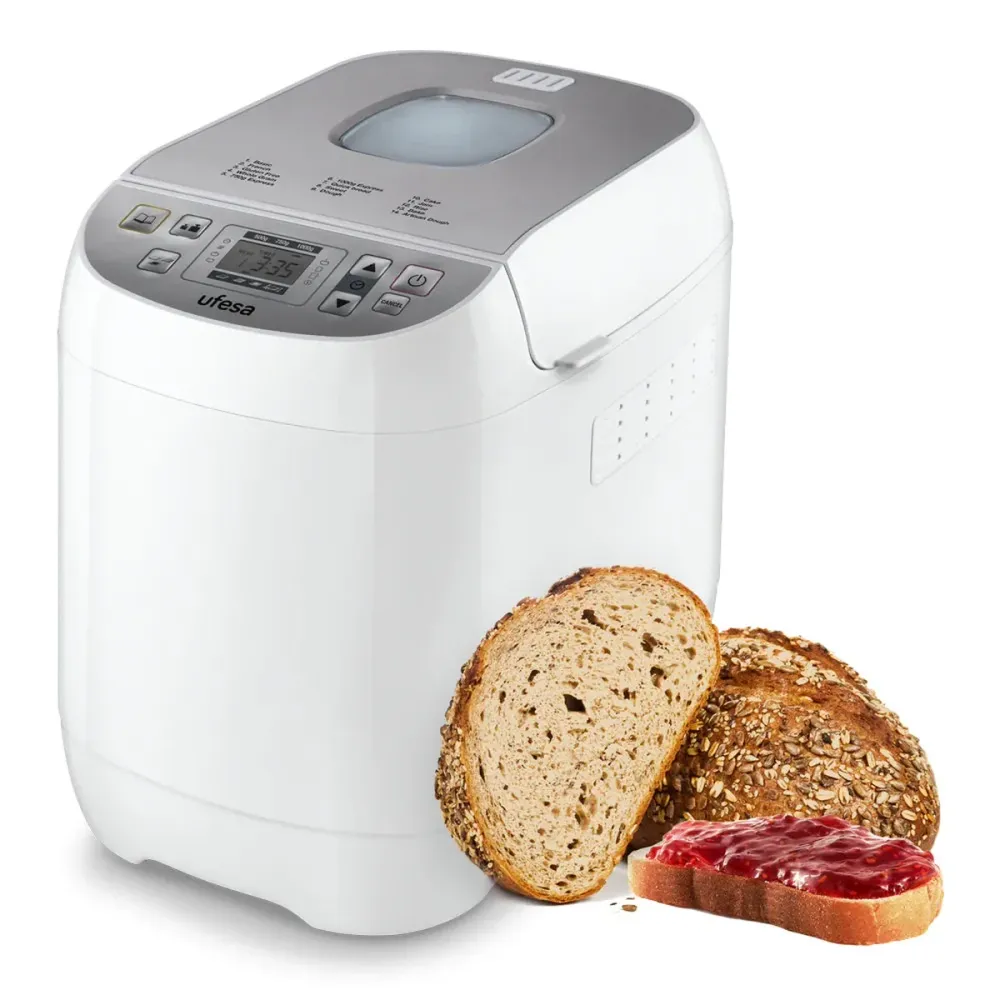 UFESA MACHINE À PAIN MYBAKERY BM6000 650W - 14 Programmes Blanc en Acier Inoxydable