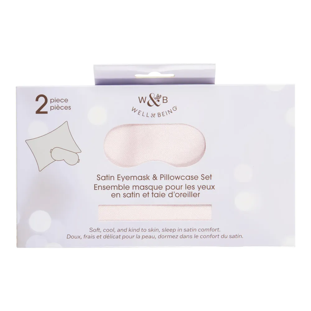 Taie d'oreiller en satin avec masque pour les yeux, 20 po x 30 po, 2 pièces Giant Tiger