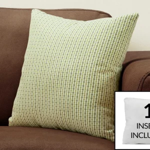 Coussin décoratif carré 18 po – Motif abstrait bicolore vert Monarch