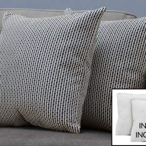Ensemble de 2 coussins décoratifs 18 po – Bleu clair et foncé motif points Monarch