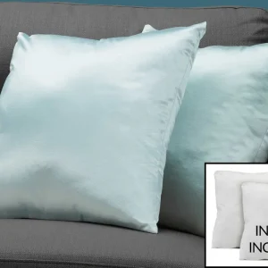 Ensemble de 2 coussins décoratifs satin menthe 18 po Monarch