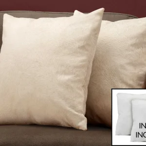Ensemble 2 coussins décoratifs velours taupe clair 18 po avec inserts Monarch