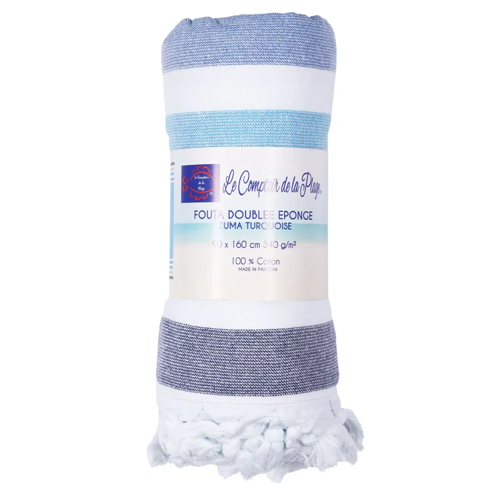 Foutah fidji dos éponge bouclette 100% coton - Marron Stokomani