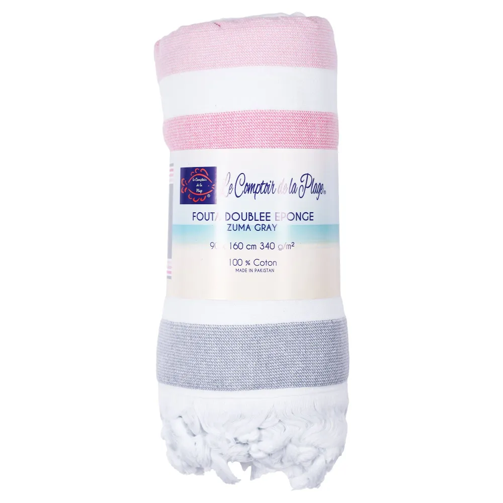 Foutah fidji dos éponge bouclette 100% coton - Violet Stokomani