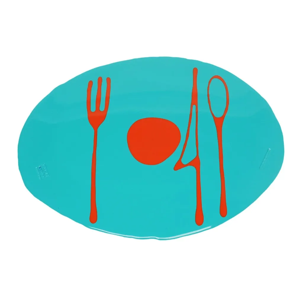Set de six sets de table TABLE-MATES mat turquoise par Gaetano Pesce pour Fish Design Corsi Design