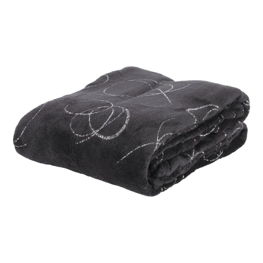 Plaid ronds argentés 125x150cm - Noir Stokomani