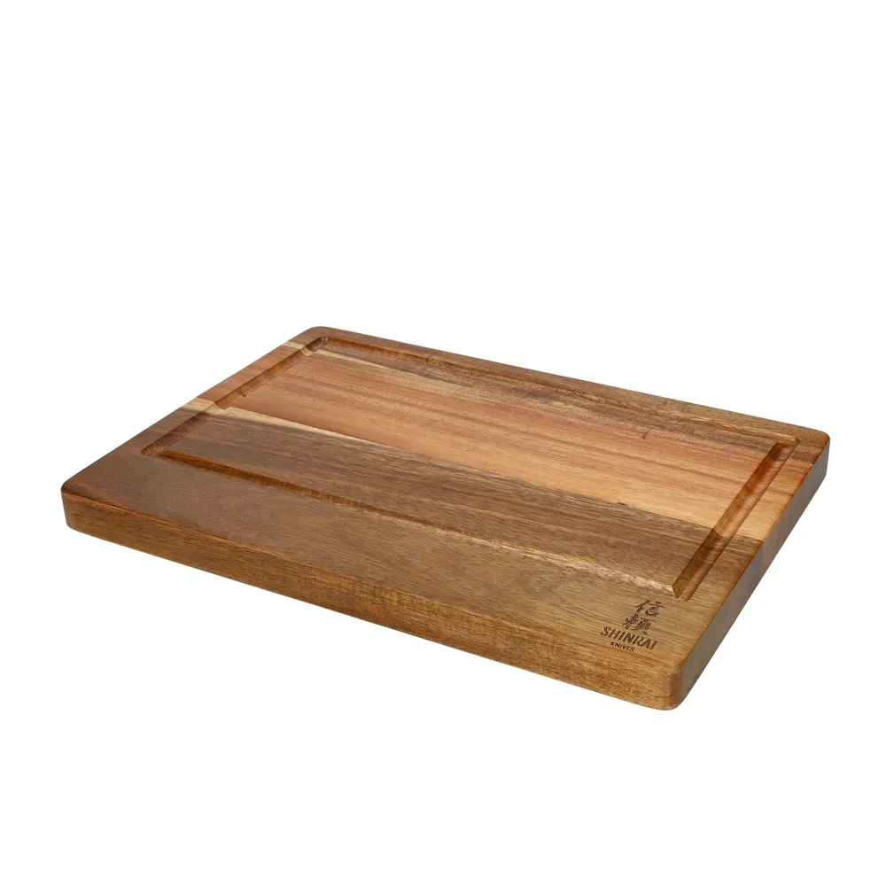 Couteaux Shinrai - Planche à découper en bois d'acacia - 35 × 25 × 2,5 cm - Type 1