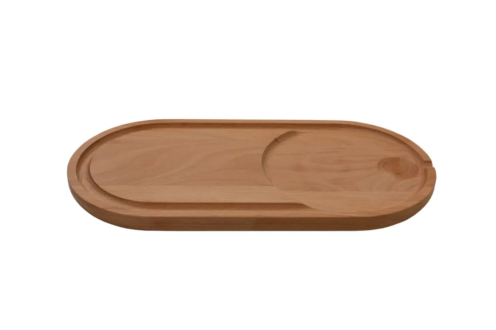 Acier Inoxydable Premium Planche à découper avec récupérateur design "Oblong"
