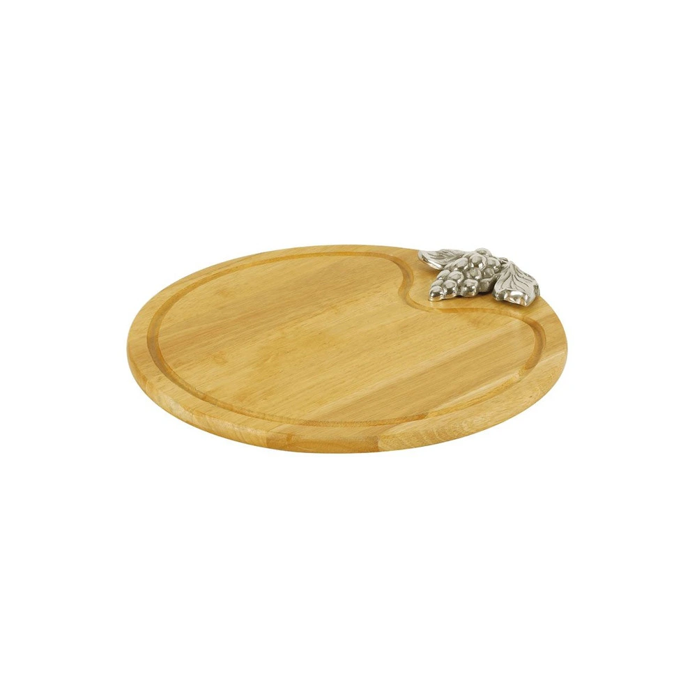 Couteau Santoku Planche à découper ronde en bois raisin