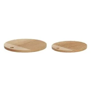 Lot de 2 planches à découper rondes en bois de chêne manifeste Monarch Hübsch - 33cm (Modèle Classique)