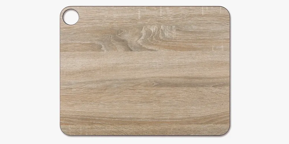 Planche à découper décors bois 427 x 327 mm en Acier Inoxydable Damas