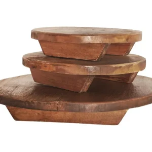 Table en Bois de Acajou foncé, Marron, 29x29x4 cm - Paquet de 3