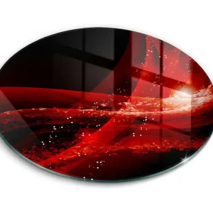Taille-Crayon Couteaux Planche de cuisine ronde en verre, 40 cm Abstraction contemporain
