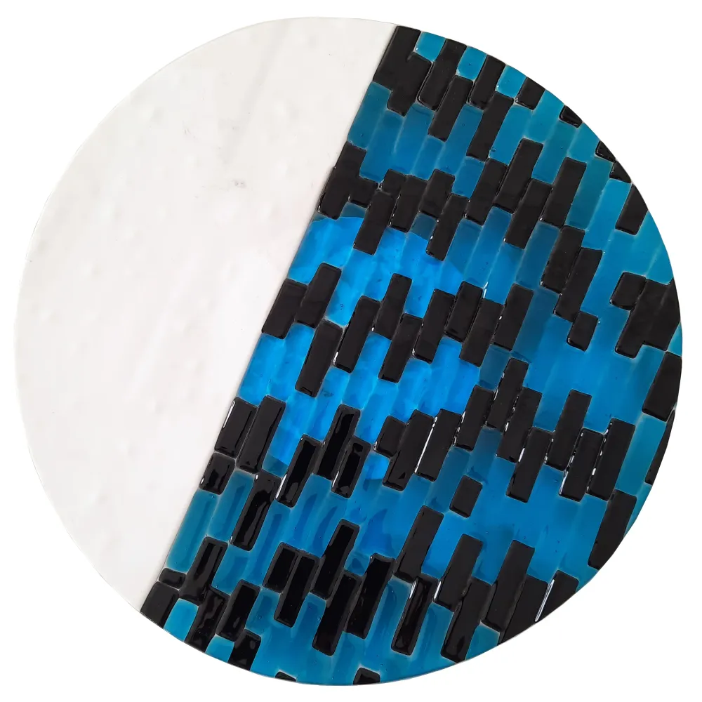 Assiette en verre de Murano avec technique mosaïque – Diamètre 29 cm | Pièce unique artisanale