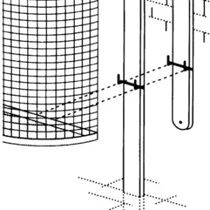Support en fer ( 9194491024 ) hauteur 1400 mm à bétonner adapté aux poubelles 27 l Sonstige
