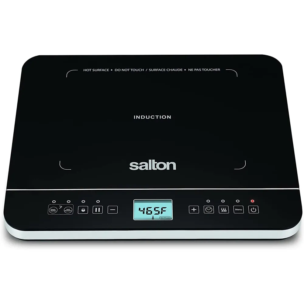 Salton ID1880 - Plaque de Cuisson Portable à Induction avec Affichage Digital et Sonde de Température, Noir