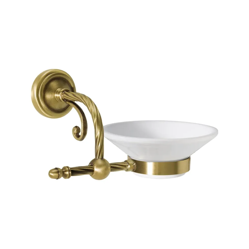 Porte-Savon Empire en Laiton et Céramique Bras Décoré Ghidini 1849
