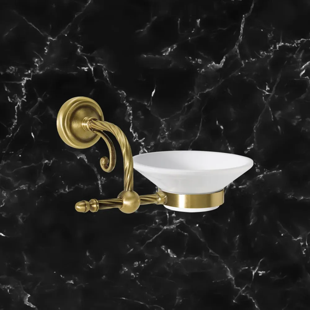 Porte-Savon Empire en Laiton et Céramique Bras Décoré Ghidini 1849