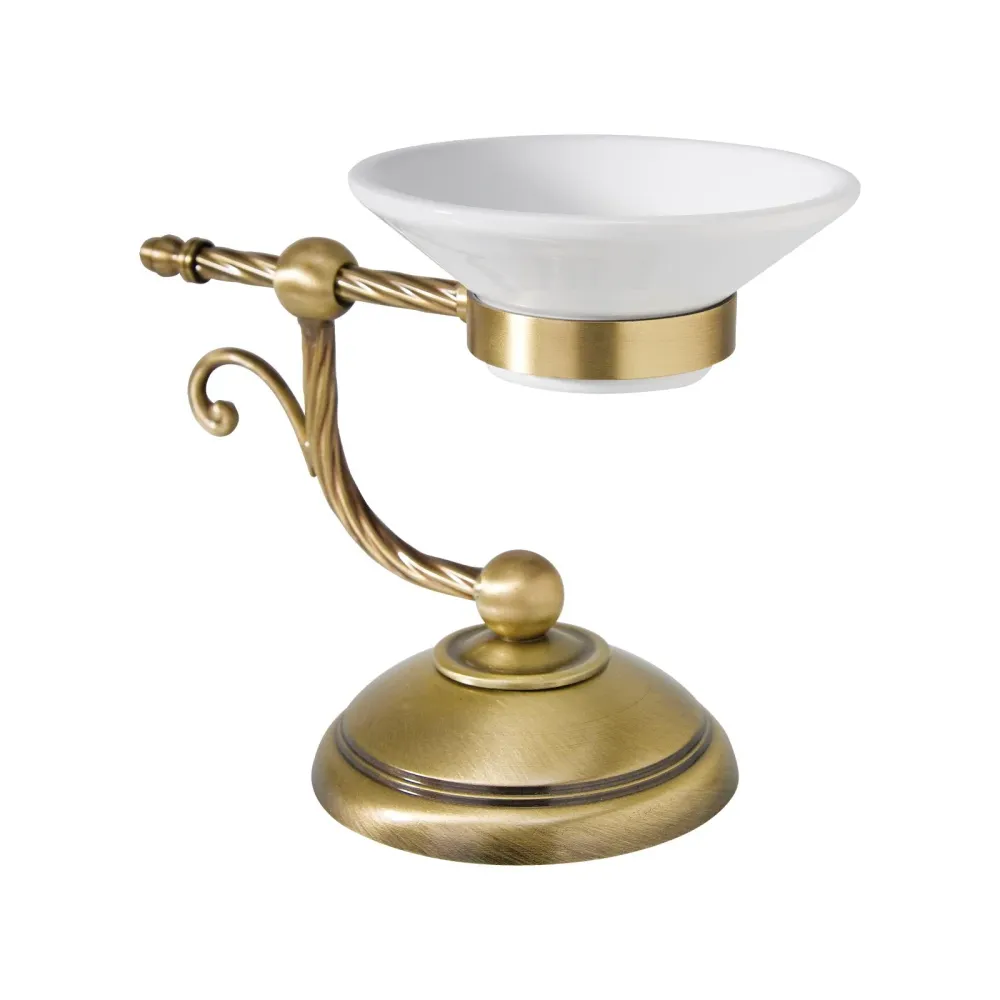 Porte-Savon en Laiton et Céramique Design Classique Impero Ghidini 1849
