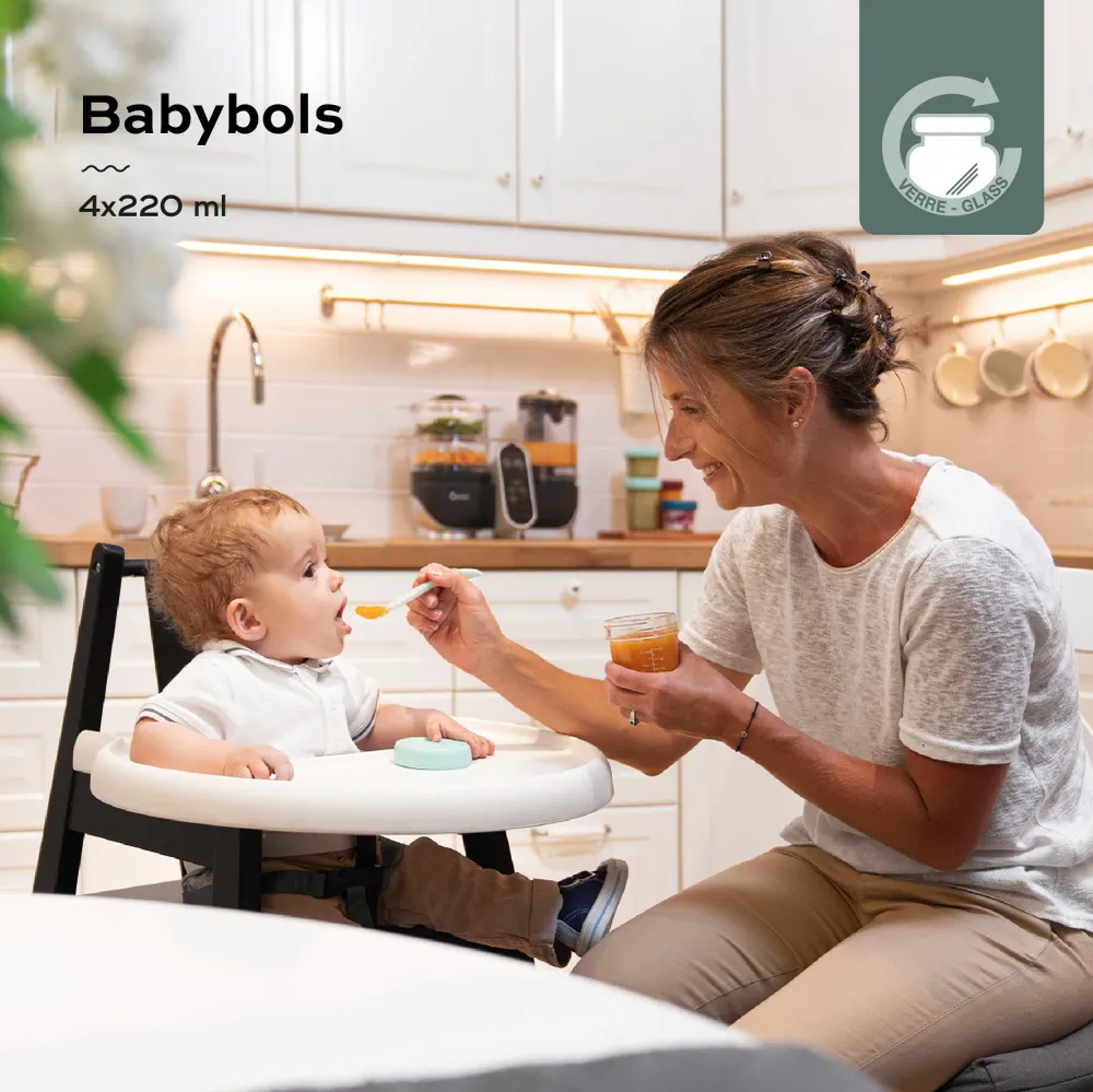 Babybols 4 Pots de Conservation en Verre 220 ml