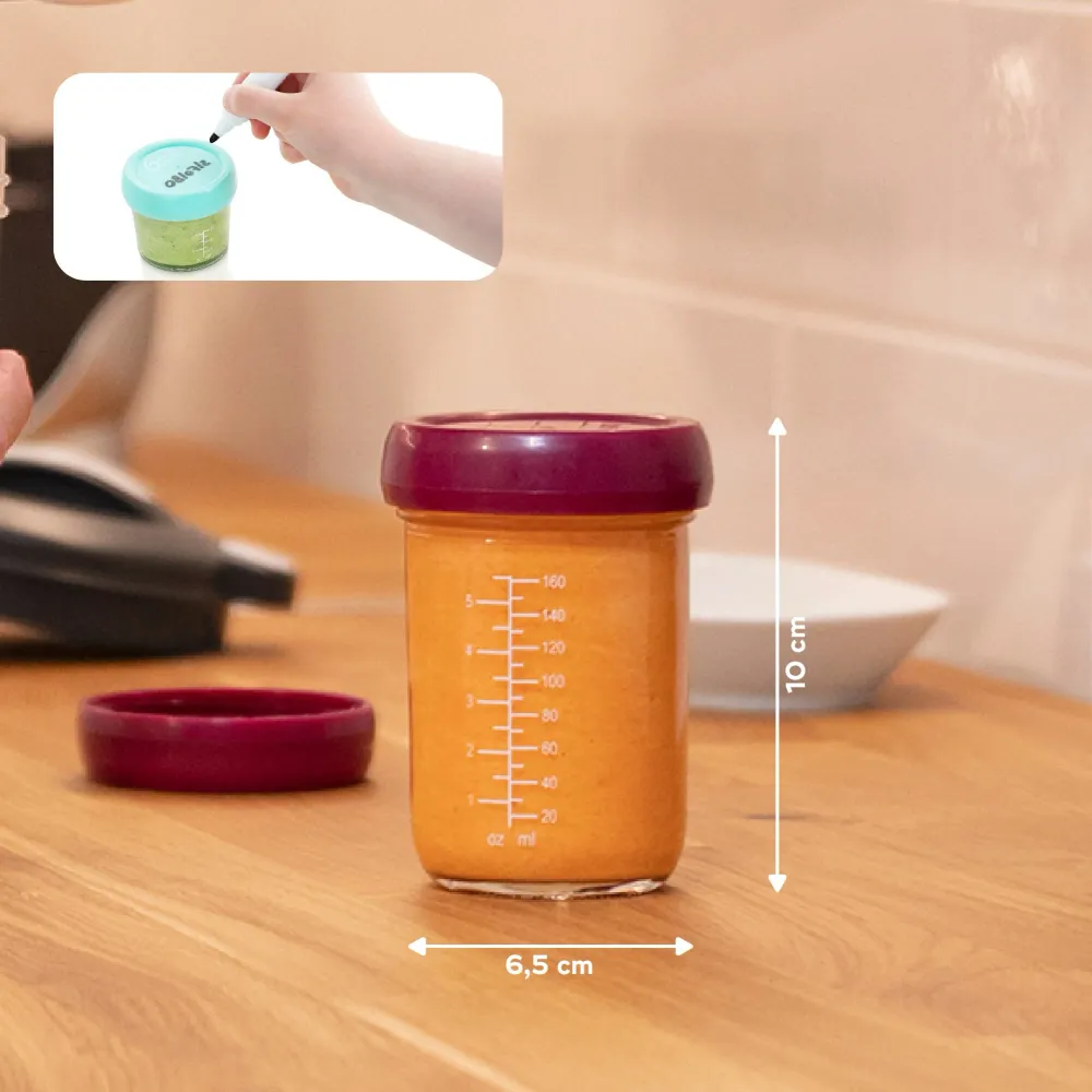 Babybols 4 Pots de Conservation en Verre 220 ml