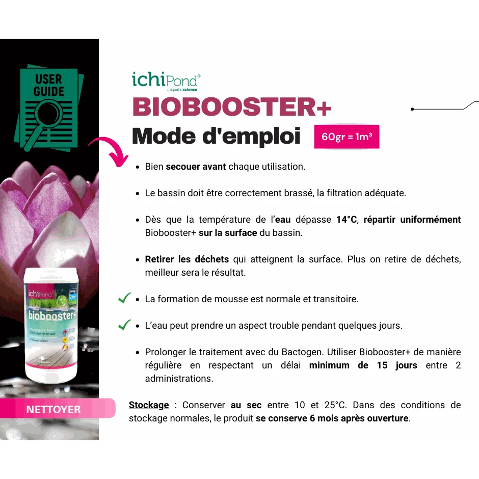 Biobooster+ pour 3m³ - Le nettoyeur du bassin Aquatic Science