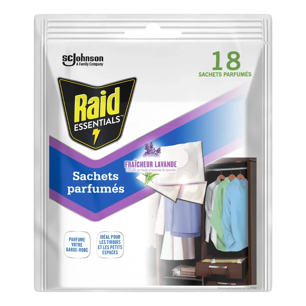 18 SACHETS ANTI-MITES PARFUMES GARDE DE ROBE FRAICHEUR LAVANDE Stokomani
