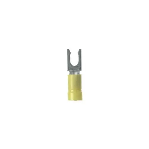 Vinyl Internal Serration Barrel Locking Fork Terminal Jaune vif PV10-8LF-L (Pack 50)