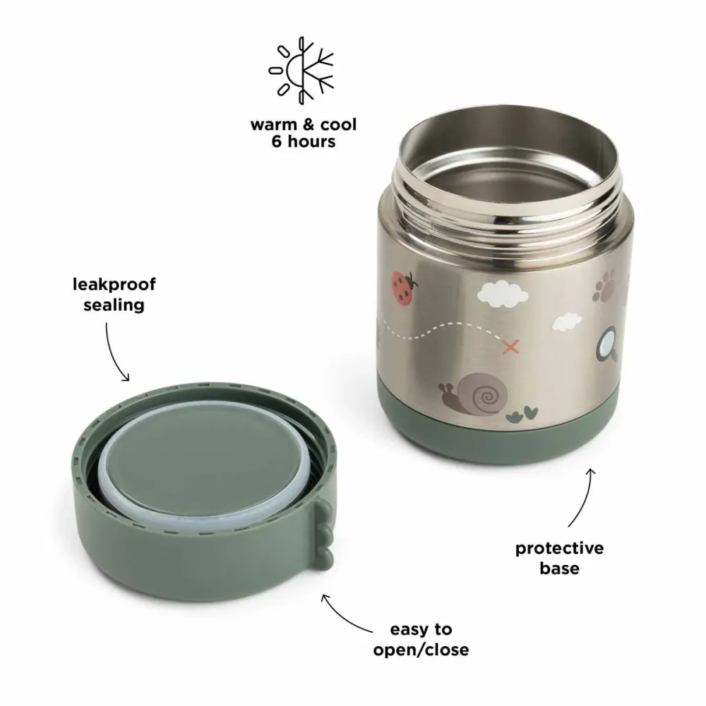 Insulated food jar - Tiny trails - Green - 300 ml Done by Deer