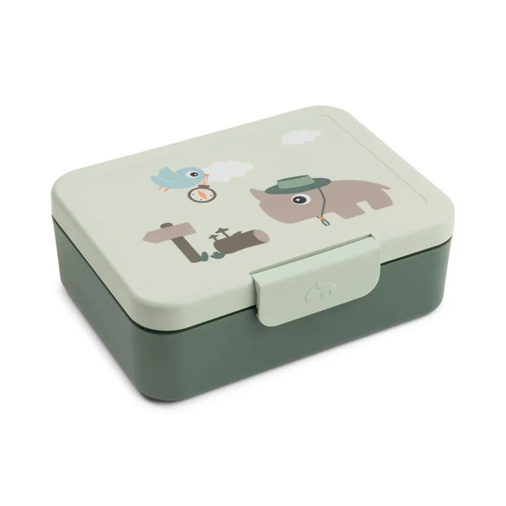 Lunch box w/divider - Tiny trails - Green Done by Deer